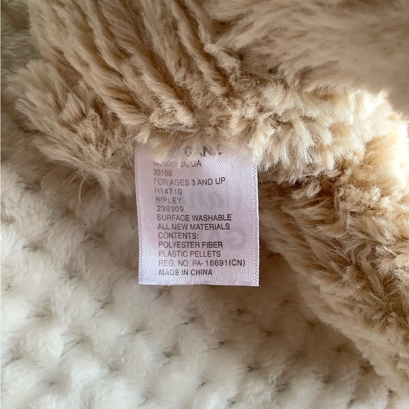 GANZ Ripley Beige Plush Bear H14710 Stuffed Animal Toy w Tan Bow - Picture 10 of 14